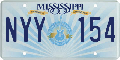 MS license plate NYY154