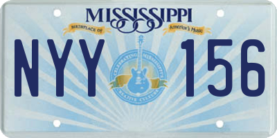 MS license plate NYY156