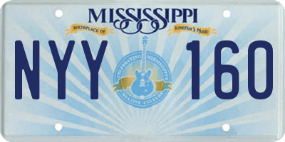 MS license plate NYY160