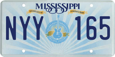 MS license plate NYY165