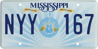MS license plate NYY167
