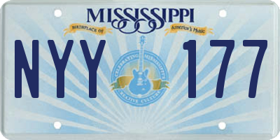 MS license plate NYY177