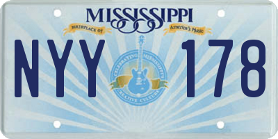 MS license plate NYY178