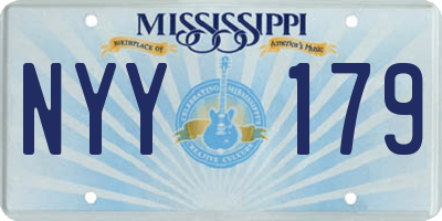 MS license plate NYY179