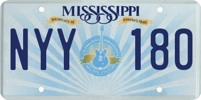MS license plate NYY180