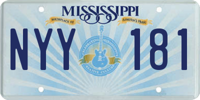 MS license plate NYY181