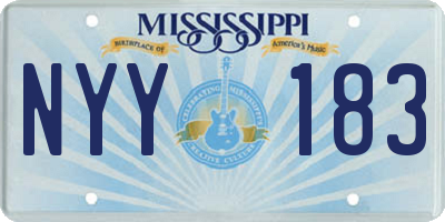 MS license plate NYY183