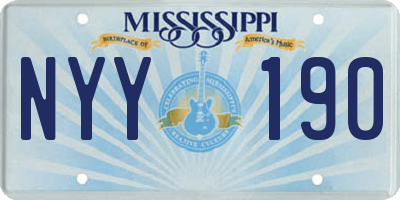 MS license plate NYY190