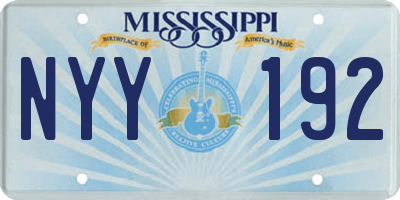 MS license plate NYY192