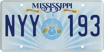 MS license plate NYY193