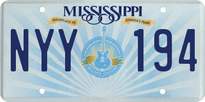 MS license plate NYY194