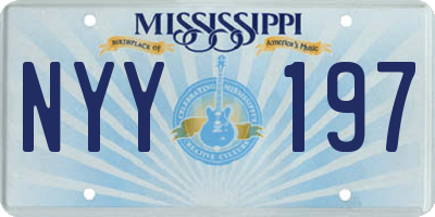 MS license plate NYY197