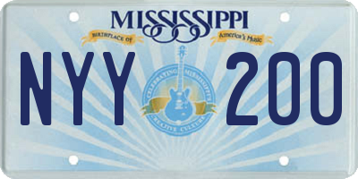 MS license plate NYY200