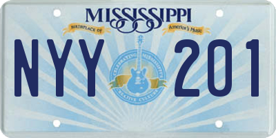 MS license plate NYY201