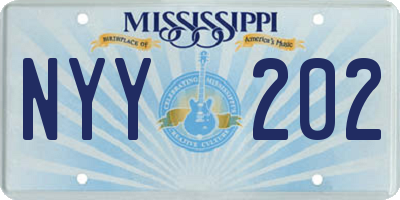 MS license plate NYY202