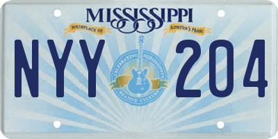 MS license plate NYY204