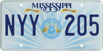 MS license plate NYY205