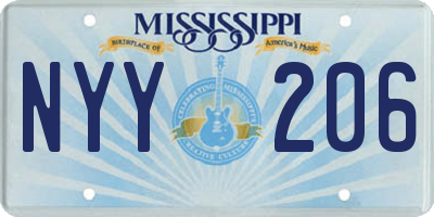 MS license plate NYY206