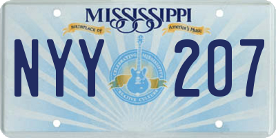 MS license plate NYY207