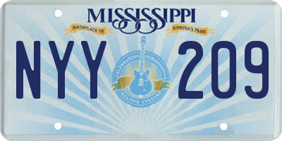 MS license plate NYY209