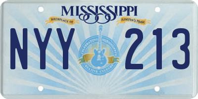MS license plate NYY213