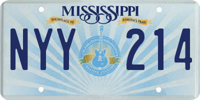 MS license plate NYY214