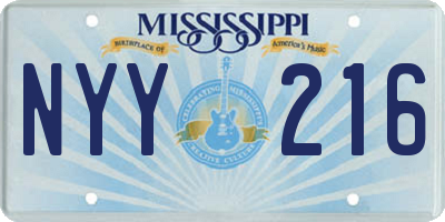 MS license plate NYY216