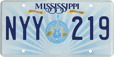 MS license plate NYY219