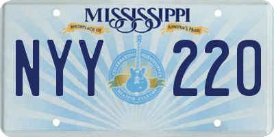 MS license plate NYY220