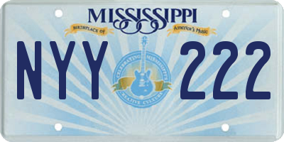 MS license plate NYY222
