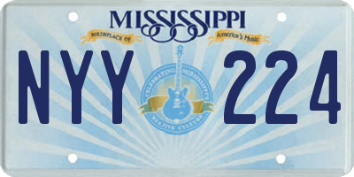 MS license plate NYY224