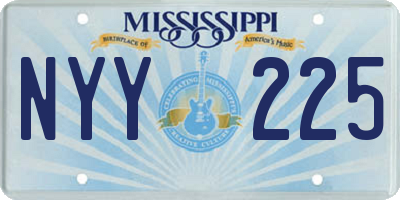 MS license plate NYY225
