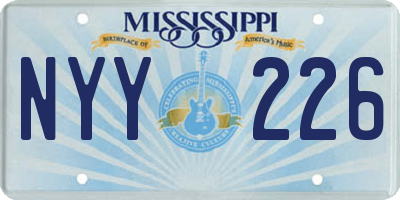 MS license plate NYY226