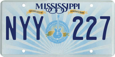 MS license plate NYY227