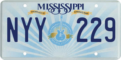 MS license plate NYY229