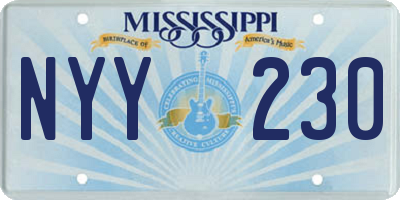 MS license plate NYY230