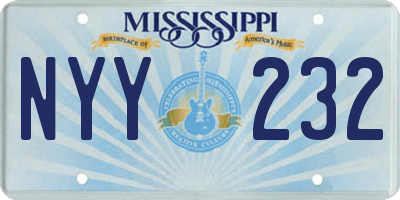 MS license plate NYY232