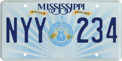 MS license plate NYY234