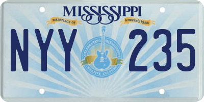 MS license plate NYY235