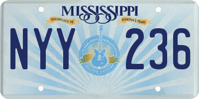 MS license plate NYY236