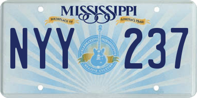 MS license plate NYY237