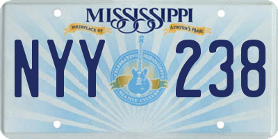 MS license plate NYY238