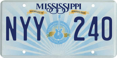 MS license plate NYY240