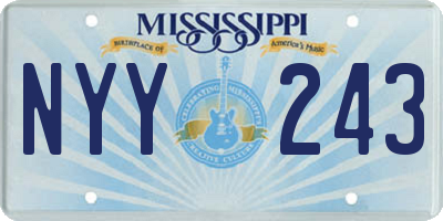 MS license plate NYY243