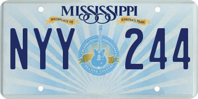 MS license plate NYY244