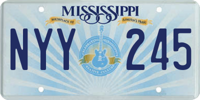 MS license plate NYY245