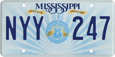 MS license plate NYY247