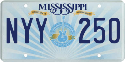 MS license plate NYY250