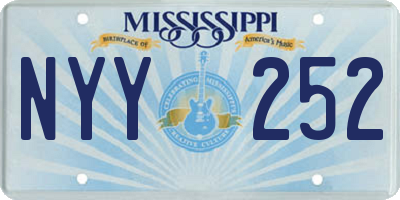 MS license plate NYY252