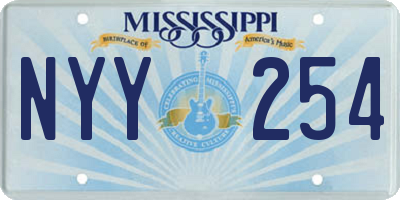MS license plate NYY254